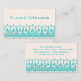  Art Nouveau Retro Chic Ocean Waves Splash Visitekaartje