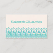 Art Nouveau Retro Chic Ocean Waves Splash Visitekaartje (Voorkant)