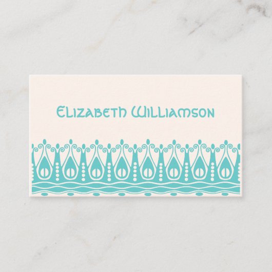 Art Nouveau Retro Chic Ocean Waves Splash Visitekaartje (Voorkant)