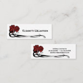  Art Nouveau Retro Chic Roos Flower Floral Mini Visitekaartje (Voorkant / Achterkant)