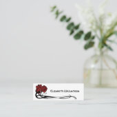  Art Nouveau Retro Chic Roos Flower Floral Mini Visitekaartje (Staand voorkant)