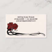  Art Nouveau Retro Chic Roos Flower Floral Visitekaartje (Achterkant)