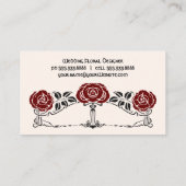 Art Nouveau Retro Chic Roos Flowers Floral Visitekaartje (Achterkant)