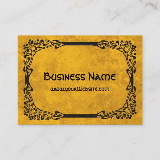 Art Nouveau Retro Elegant Black Decorative Border Visitekaartje (Voorkant)