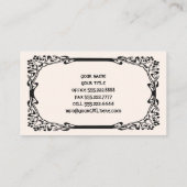 Art Nouveau Retro Elegant Black Decorative Border Visitekaartje (Achterkant)