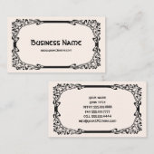 Art Nouveau Retro Elegant Black Decorative Border Visitekaartje (Voorkant / Achterkant)