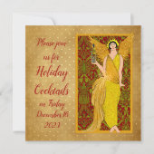 Art Nouveau Retro Holiday Angel Kaart (Voorkant)