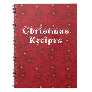 Art Nouveau Retro Rode Bloemen Kerstmis Poinsettia Notitieboek