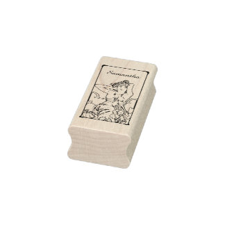 Art Nouveau  Retro Vrouw Rubberstempel