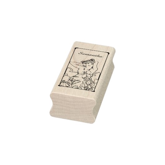 Art Nouveau  Retro Vrouw Rubberstempel (Stempel)