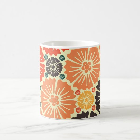 Art Nouveau Retro Wallpaper Design. Koffiemok (Center)