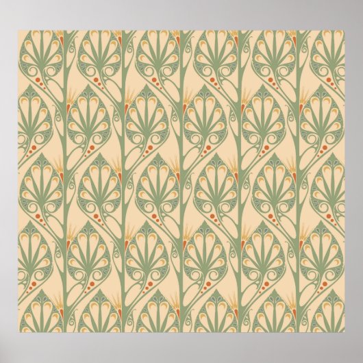 Art Nouveau, Retro Wallpaper Design. Poster (Voorkant)