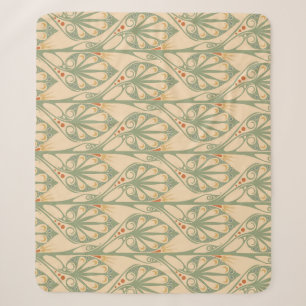 Art Nouveau, Retro Wallpaper Design. Sherpa Deken