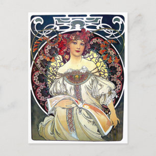Art Nouveau Reverie van Alphonse Mucha Post Briefkaart