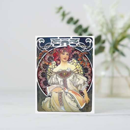  Art Nouveau Reverie van Alphonse Mucha Post Briefkaart (Staand voorkant)