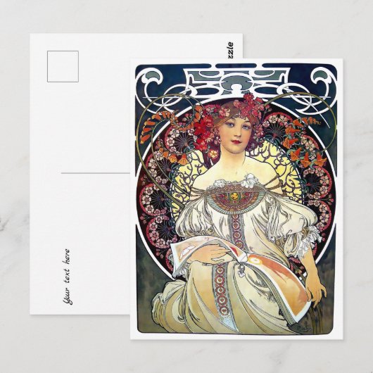 Art Nouveau Reverie van Alphonse Mucha Post Briefkaart (Voorkant / Achterkant)