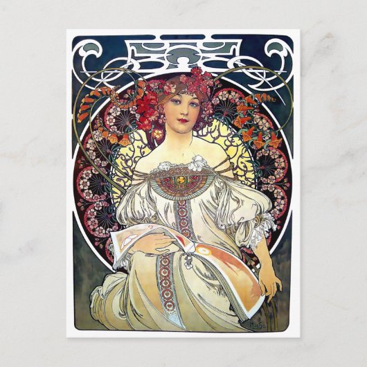  Art Nouveau Reverie van Alphonse Mucha Post Briefkaart (Voorkant)