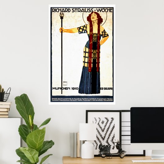  art nouveau Richard Strauss concert Poster (Thuiskantoor)
