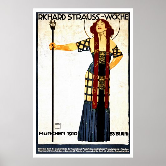  art nouveau Richard Strauss concert Poster (Voorkant)