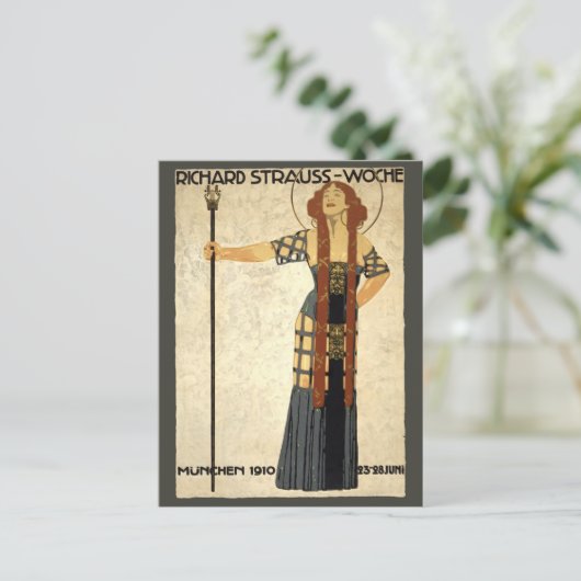 Art Nouveau Richard Strauss-Woche. München Briefkaart (Staand voorkant)