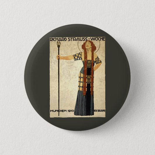 Art Nouveau Richard Strauss-Woche, München Ronde Button 5,7 Cm (Voorkant)
