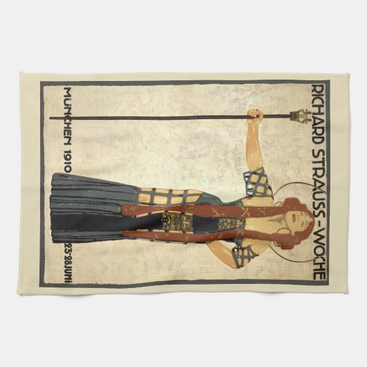  Art Nouveau Richard Strauss-Woche, München Theedoek (Horizontaal)