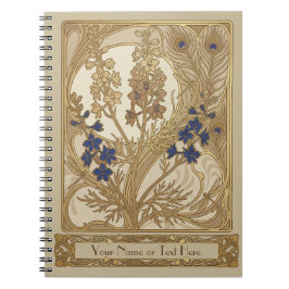 Art Nouveau Ridderspoor Journaal met Vorktakken Notitieboek