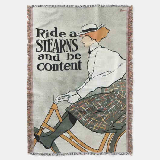  Art Nouveau, Ride a Stern Bicycles Bikes Deken (Voorkant Verticaal)