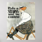  Art Nouveau, Ride a Stern Bicycles Bikes Poster (Voorkant)