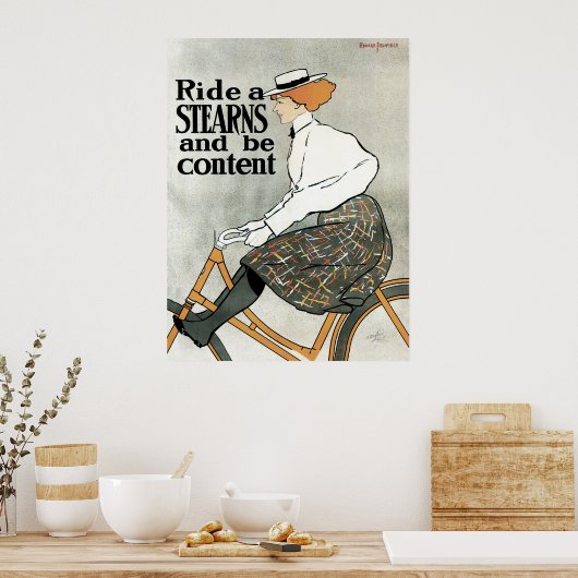  Art Nouveau, Ride a Stern Bicycles Bikes Poster (Keuken)