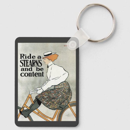  Art Nouveau, Ride a Stern Bicycles Bikes Sleutelhanger (Achterkant)