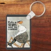  Art Nouveau, Ride a Stern Bicycles Bikes Sleutelhanger (Achterkant)