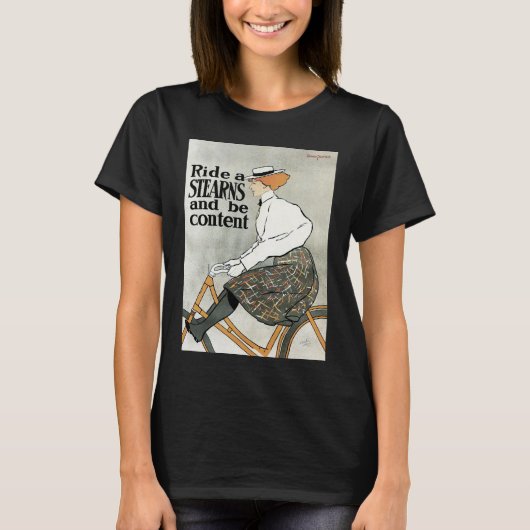  Art Nouveau, Ride a Stern Bicycles Bikes T-shirt (Voorkant)