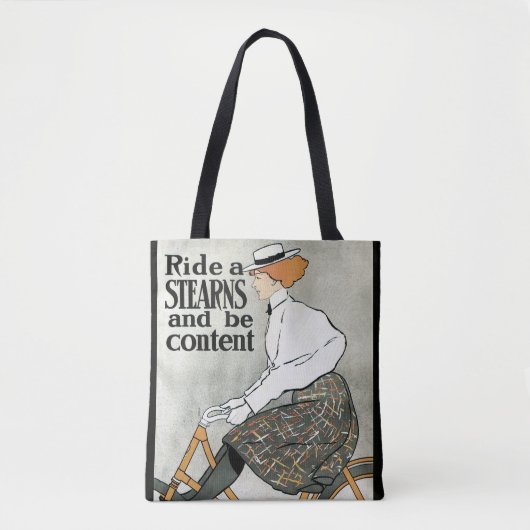  Art Nouveau, Ride a Stern Bicycles Bikes Tote Bag (Voorkant)