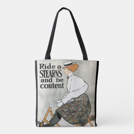  Art Nouveau, Ride a Stern Bicycles Bikes Tote Bag (Achterkant)