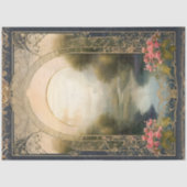 Art Nouveau Rococo Castle Navy n Gold Ephemera 5A Tissuepapier (Voorkant)