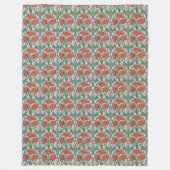 Art Nouveau Rode Klaproos Bloemendeken Fleece Deken (Voorkant)