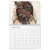 Art Nouveau rode rozen Kalender (Jan 2027)