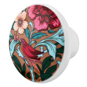 Art Nouveau Rode Vogel Keramische Knop (Rechts)