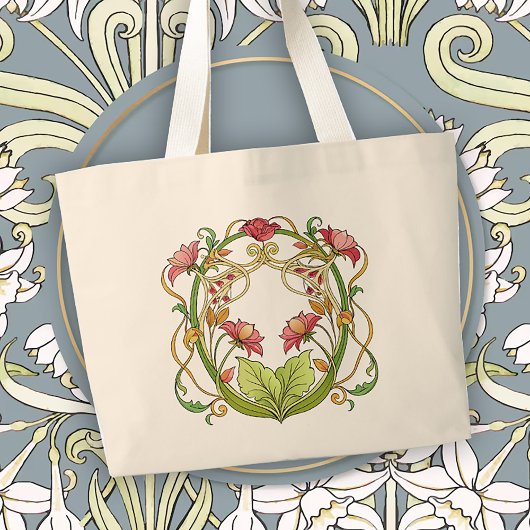 Art Nouveau romantisch woonaccent Grote Tote Bag