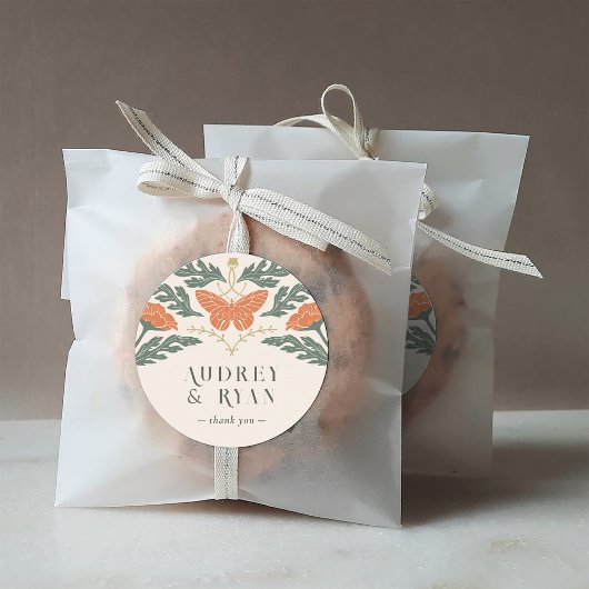 Art Nouveau Ronde bruiloft Sticker