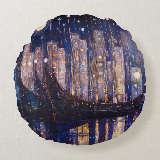 Art Nouveau Ronde Kussen (Voorkant)