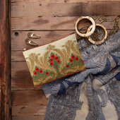 Art Nouveau Ronde Oranje Bloesems Spade Shape Leaf Etui