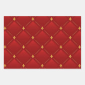 Art Nouveau rood en goud vakantie Inpakpapier Vel (Voorkant 3)