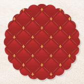 Art Nouveau rood en goud vakantie Kartonnen Onderzetters (Voorkant)