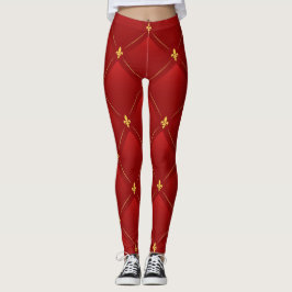 Art Nouveau rood en goud vakantie Leggings