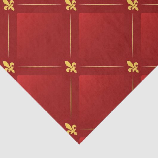 Art Nouveau rood en goud vakantie Tissuepapier (Detail)