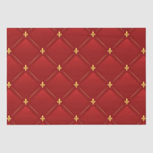 Art Nouveau rood en goud vakantie Tissuepapier (Voorkant)