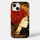 Art Nouveau Rood Goud Kosmisch Mozaïek Gepersonali Case-Mate iPhone Case (Achterkant)