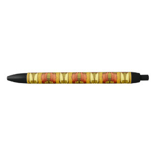 Art Nouveau rood tulp bloempatroon uit het verlede Zwarte Inkt Pen